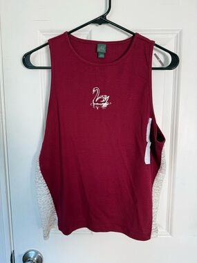 wild fable Maroon Tank with White Swan Graphic